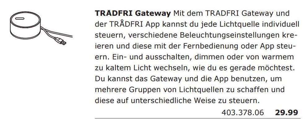 IKEA Trådfri: Gateway und App kommen auch noch (Quelle: Screenshot IKEA „Kaufhilfe SmartHome“)