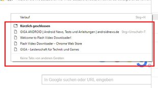 Kürzlich geschlossene Tabs löschen in Chrome – so geht's