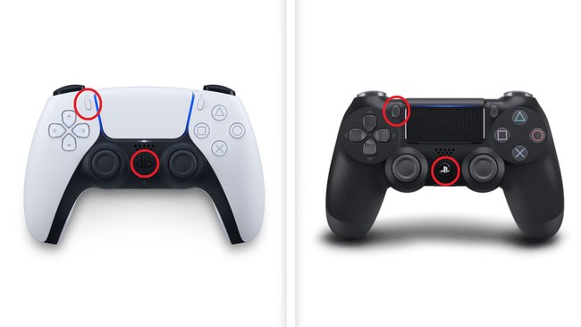 Drückt am Controller für PS5 bzw. PS4 diese beiden Tasten gleichzeitig für ein paar Sekunden, um in den Kopplungsmodus zu wechseln (Quelle: Screenshot GIGA).