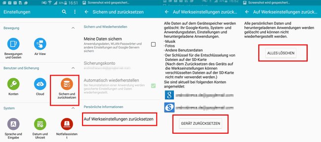 So setzt ihr das S6 (edge) in den Einstellungen zurück auf die Werkseinstellungen.