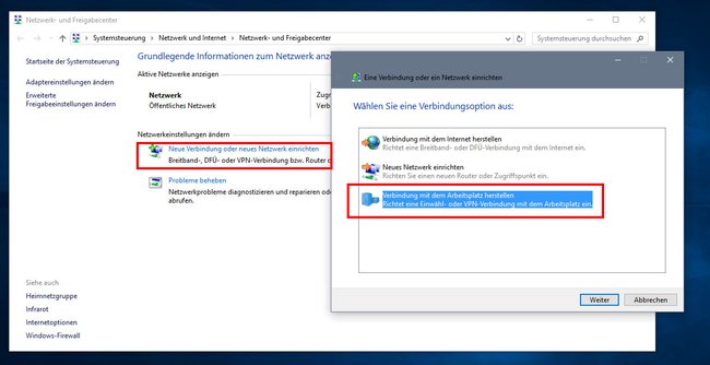 Windows 10: Hier richtet ihr eine VPN-Verbindung zur Fritzbox ein.