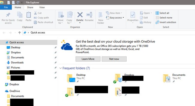 OneDrive-Werbung im Windows-Explorer.