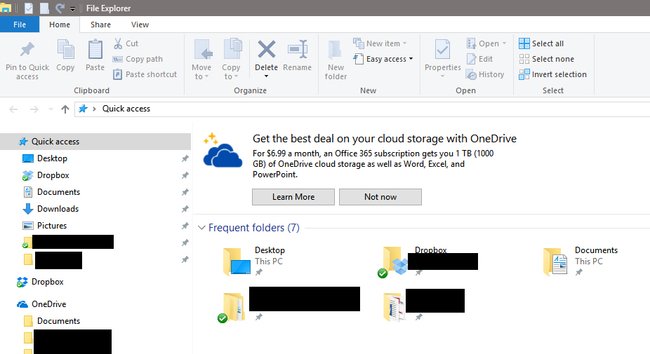 Pop-Up: Windows 10 macht Werbung für Cloud-Speicher und OneDrive. Bildquelle: mspoweruser.com