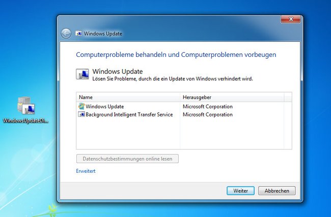 Das Microsoft-Tool repariert gegebenenfalls die Funktion „Windows Update“.