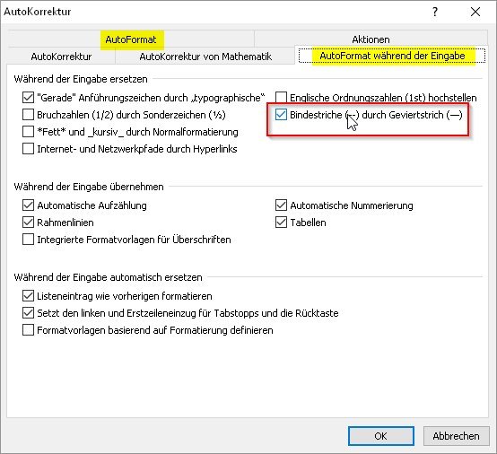 word-geviertstrich-autokorrektur