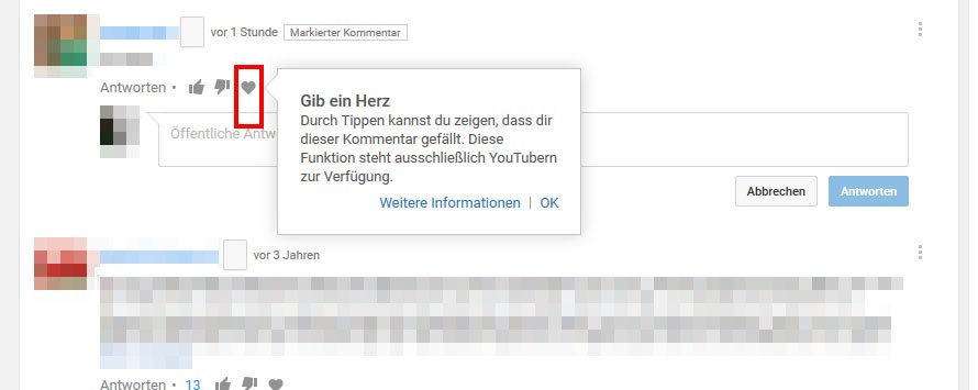Youtube Kommentare Was Bedeutet Das Herz Einfach Erklart