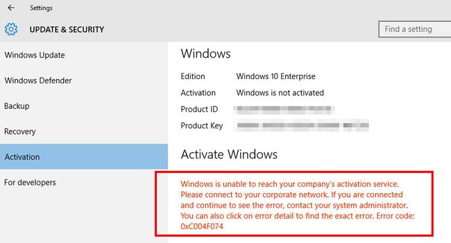 Der Fehler 0xc004f074 zeigt ein Aktivierungsproblem mit dem KMS-Server an.