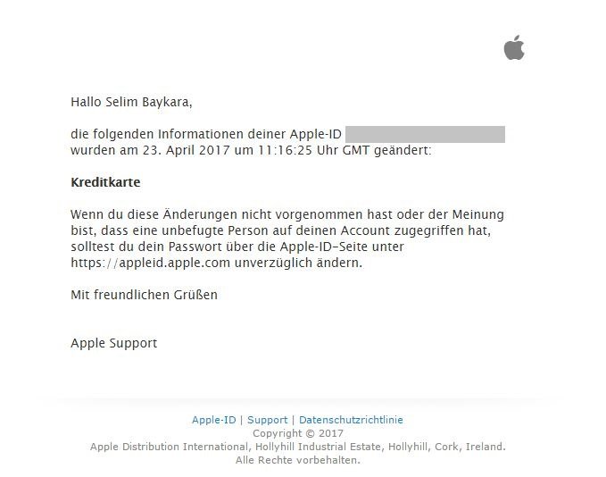 Apple ID gehackt