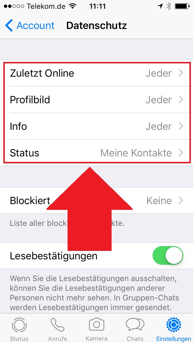 WhatsApp Kontakt gelöscht sieht er mich noch