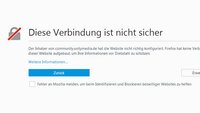 Was bedeutet „Diese Verbindung ist nicht sicher“ in Firefox? Wie umgehen?
