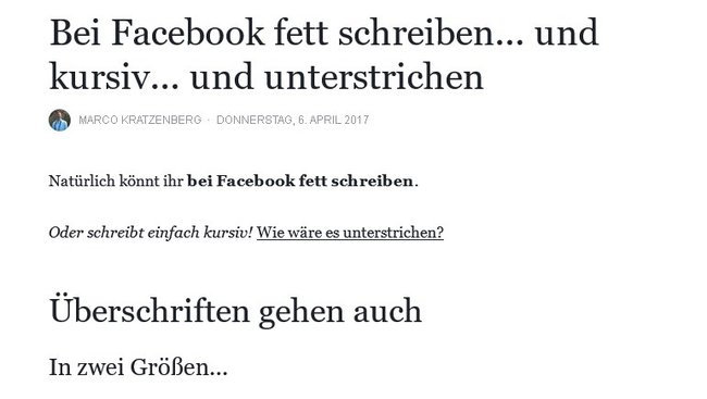 facebook-fett-schreiben