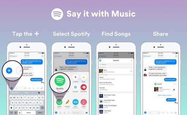 Facebook Messenger bekommt Spotify- und Apple-Music-Integration