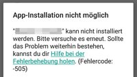 Lösung: Fehlercode 505 in Android