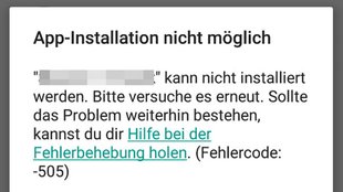 Lösung: Fehlercode 505 in Android