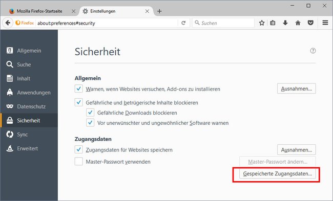 Firefox: Hier könnt ihr alle gespeicherten Passwörter löschen.