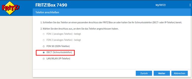 Fritzbox: Hier könnt ihr DECT-Telefone anmelden.
