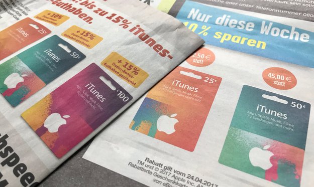 iTunes-Karten mit Rabatt im April: Bis zu 20 Euro Bonus (Update)