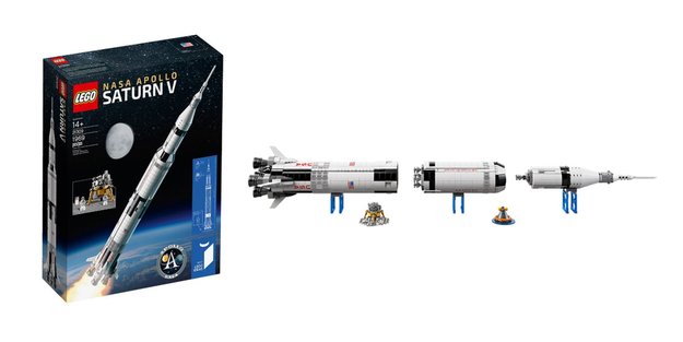 Lego präsentiert Modell der Saturn V Rakete mit Raumfähre