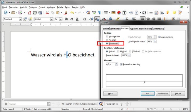 LibreOffice: Hier stellt ihr Zahlen tief.