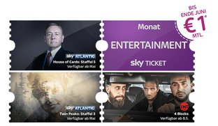 Sky Entertainment Ticket für 1 € im 1. Monat – monatlich kündbar