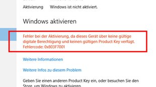 Lösung: Fehler 0x803f7001 – Kein gültiger Product Key in Windows 10