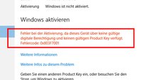 Lösung: Fehler 0x803f7001 – Kein gültiger Product Key in Windows 10