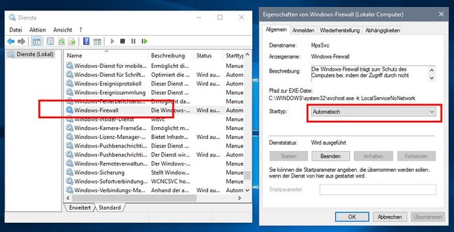 So startet die Firewall bei jedem Windows-Start automatisch.