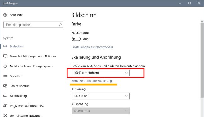 Hier ändert ihr die Schriftgröße in Windows 10.