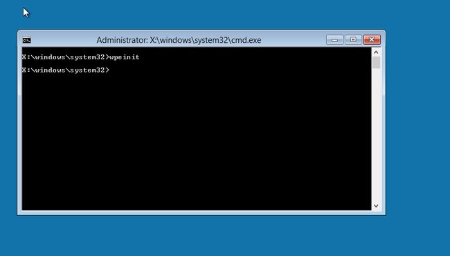 So begrüßt euch Windows PE standardmäßig nach dem Booten.