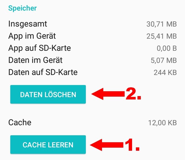 Android Cache leeren Daten löschen