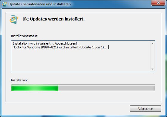 KB947821 (Checksur.exe) wird installiert. Bild: GIGA