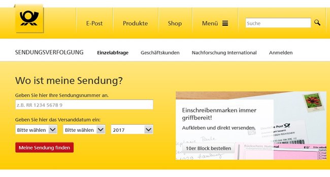 Sendungsverfolgung-einschreiben-online