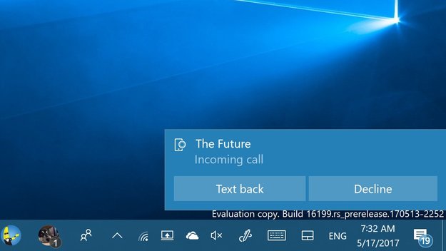 Windows 10 zeigt Anrufbenachrichtigungen von Android-Smartphones an