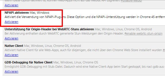 Hier aktiviert ihr das Silverlight-Plugin in Chrome vor Browser-Version 45.