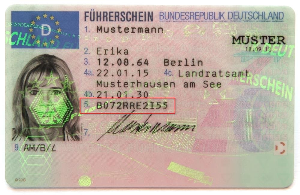 Führerscheinnummer Wo ist sie auf dem neuen Führerschein?