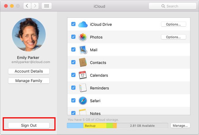 MacOS: Hier meldet ihr euch von der iCloud ab.