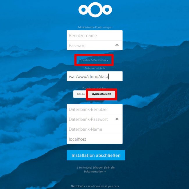 Hier richtet ihr Nextcloud fertig ein. Bildquelle: eigene-cloud-einrichten.de