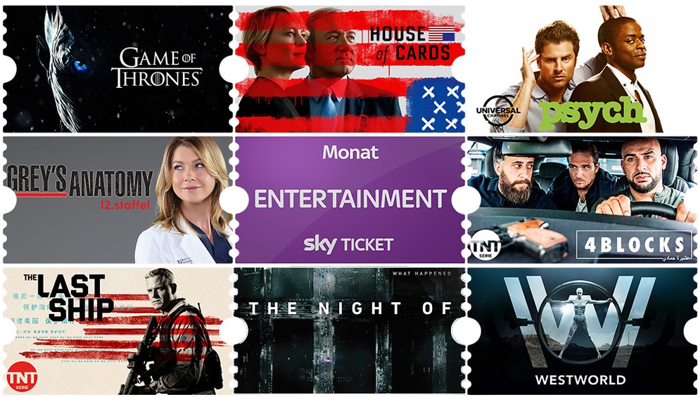 Sky Entertainment Ticket für 1 € im 1. Monat – monatlich kündbar