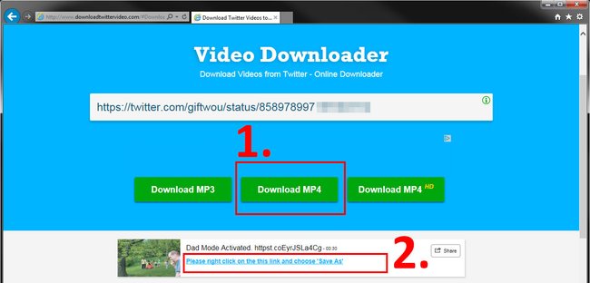 Hier fügt ihr den Link ein und klickt auf „Download MP4“.