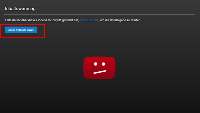 Das Video ist privat und nur für bestimmte Leute freigegeben.