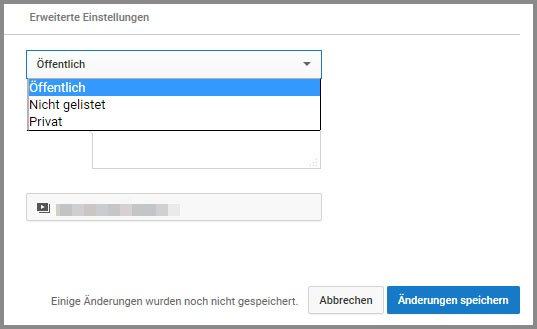 Private Videos können nur vom Uploader und bestimmten Nutzern angesehen werden.