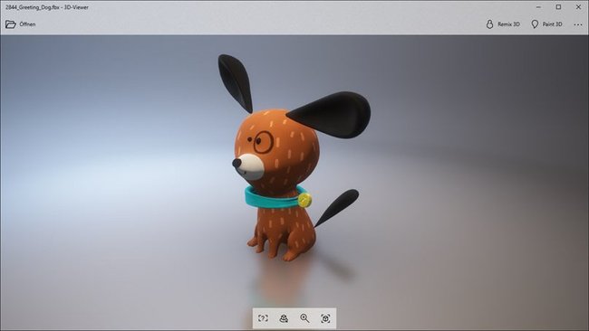 Mit dem 3D-Viewer lassen sich 3D-Modelle betrachten. Bildquelle: Microsoft