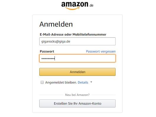Amazon Login Anmelden und Einloggen in meinem Konto