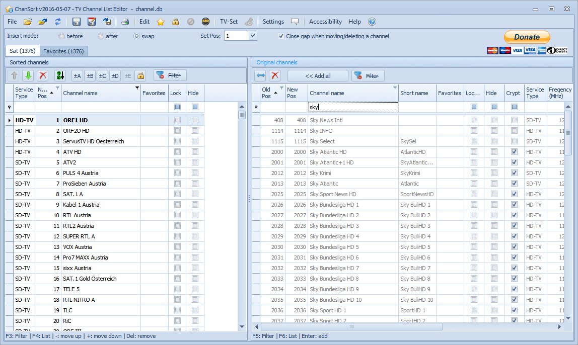 ChanSort Download: TV-Sender am PC sortieren