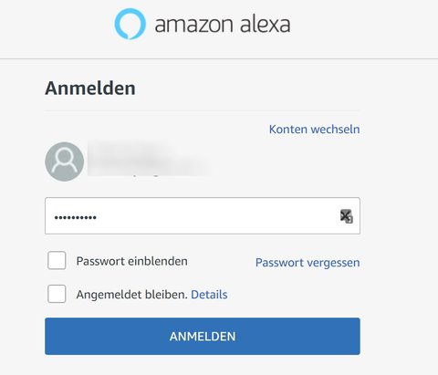 Amazon-Echo-Login: Bei Alexa im Browser