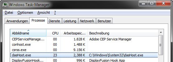 Grundsätzlich ist der Prozess dasHost.exe harmlos.