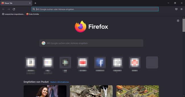 Firefox mit aktiviertem Dark-Theme. Bild: GIGA