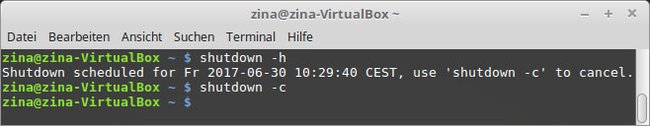 Mit „shutdown -h“ fährt Linux in wenigen Sekunden automatisch herunter. (Bildquelle: GIGA)
