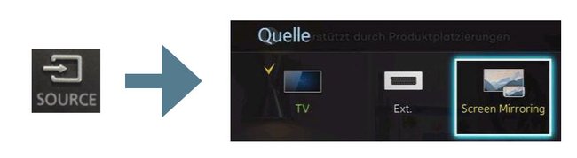 So aktiviert ihr Screen Mirroring auf dem Samsung-TV. Bildquellen: Samsung