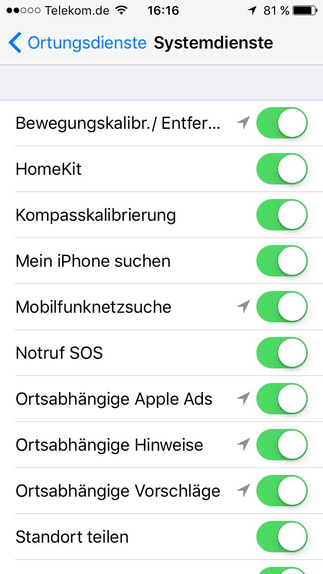 iPhone Ortungsdienste Systemdienste
